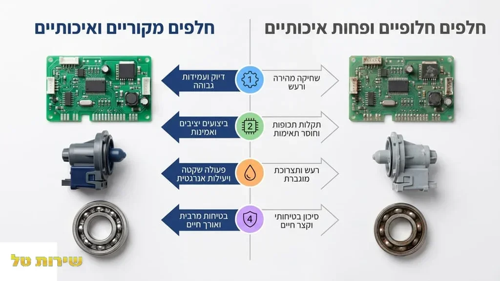 After the spare parts section, showing high quality spare parts for appliances. חלקי חילוף איכותיים למכשירי חשמל ביתיים